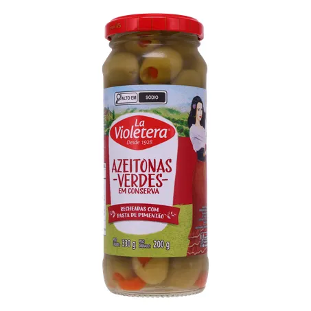 Azeitona Verde La Violetera Pasta de Pimentão Vidro 200G 360-2