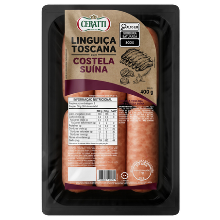 Linguiça Toscana Ceratti com Costela Suína 400g