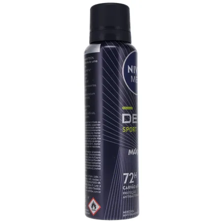 Antitranspirante Aerosol Nivea Men Deep Sport 72H Carvão Ativado Frasco Spray 150ml 360-29