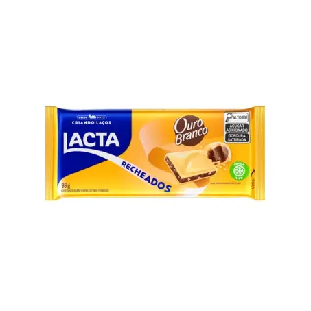 CHOCOLATE LACTA OURO BRANCO RECHEADO 98G (099466)