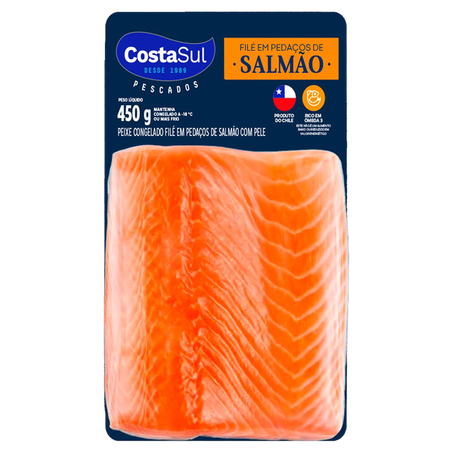 Filé de Salmão Costa Sul Congelado Com pele 450g