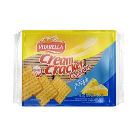 BISC. CREAM CRACKER VITARELLA CROCKS QUEIJO 400G