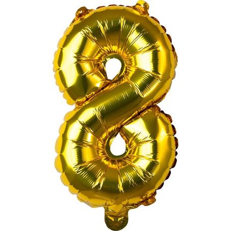 BALÃO REGINA METALIZADO PEQUENO DOURADO NUMERO 8