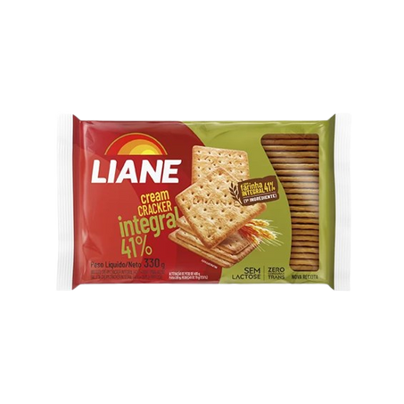 Biscoito liane 330g cream cracker integral