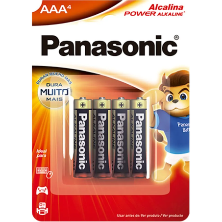 PILHA PANASONIC ALCALINA PALITO AAA 4UND
