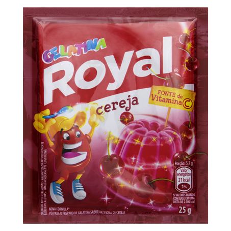 Gelatina em pó cereja royal