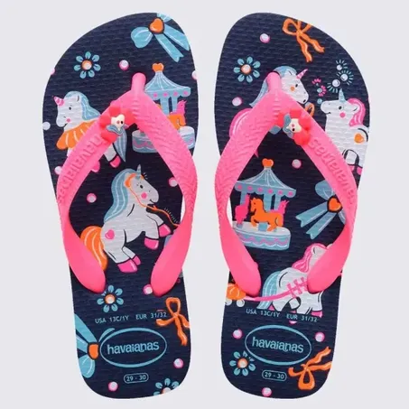 Sandalia havaianas kids fantasy marinho rosa 29/30
