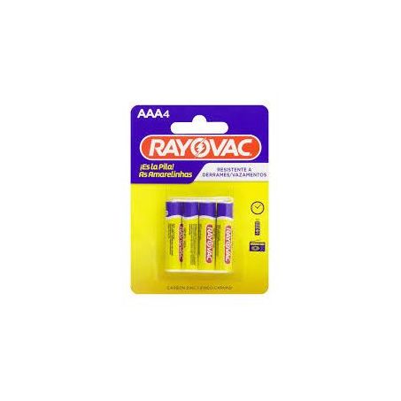 PILHAS RAYOVAC AAA PALITO 4UN
