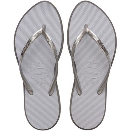 Sandalia havaianas slim point cinza aco