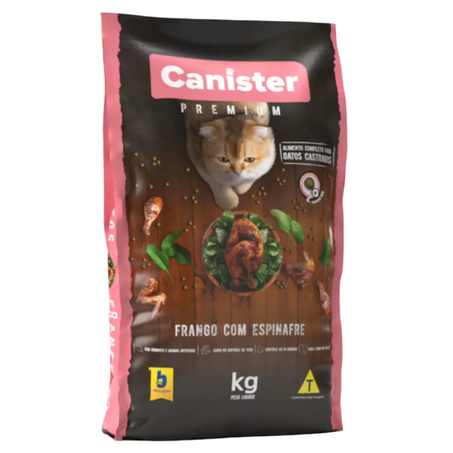 ALIMENTO PARA GATOS CANISTER CASTANHA/FRANGO/ESPINAFRE 10,1KG