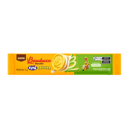 Biscoito Bauducco Recheado Fini Banana Pacote  73g 
 