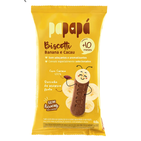 BISCOITO INFANTIL PAPAPÁ BANANA/CACAU 60G