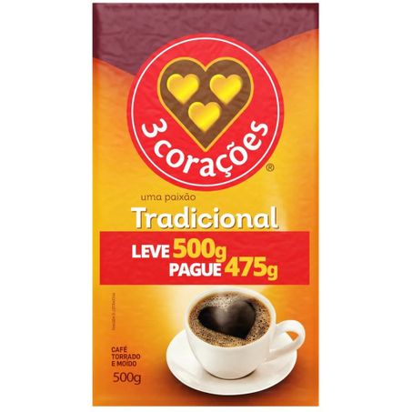 CAFE 3 CORACOES TRADICIONAL VACUO L500 P475G 