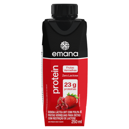 BEBIDA PROTEICA ZERO LACTOSE FRUTAS VERMELHAS 250ML - EMANA