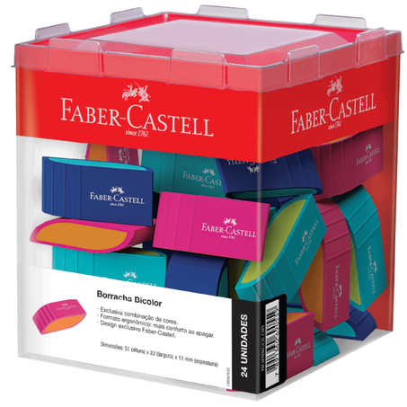 Esc borracha faber castel colorida bicolor