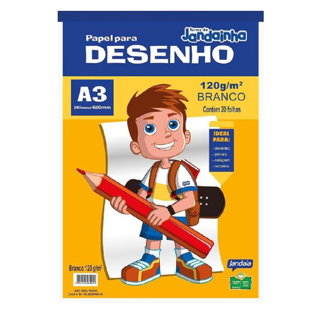 FOLHA DE PAPEL DESENHO JANDAIA 20 FOLHAS REF. 40959-77