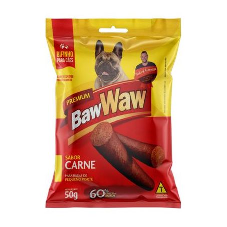 Bifinho Para Cães Baw Waw Carne Pequeno Porte Embalagem 50G