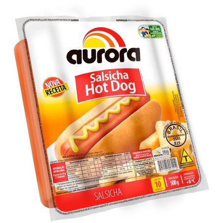 SALSICHA AURORA HOTDOG 500G S/CORANTE