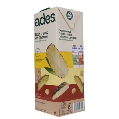 Bebida a Base de Soja Ades Sabor Abacaxi Caixa 1lt 360-5