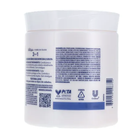 MÁSCARA TRATAMENTO DOVE 2 EM 1 NUTRIÇÃO + TRI ÓLEOS 500G 360-21