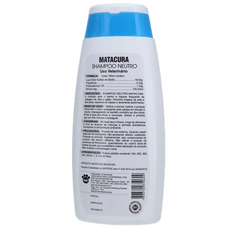 Shampoo Matacura Neutro 200ml 360-19