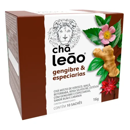Chá Misto Leão Gengibre com Especiarias Caixa com 10un - 16gr