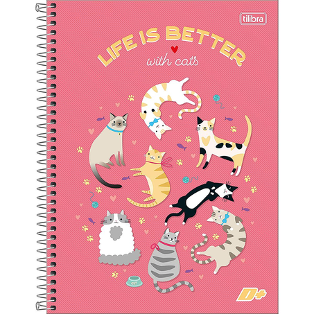 Caderno Universitário Mais Tilibra 200 Folhas - 10 Matérias - Feminino - Capa Dura - Ref. 593907