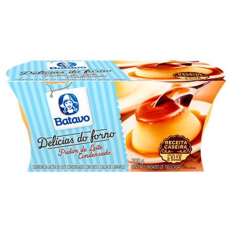 Sobremesa Láctea Pudim Leite Condensado Batavo Delícias do Forno Bandeja 200g
