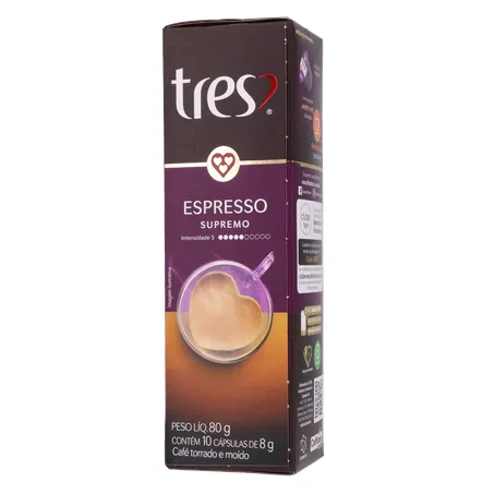 CAFÉ CÁPSULAS TRES ESPRESSO SUPREMO C/10 UN 360-2