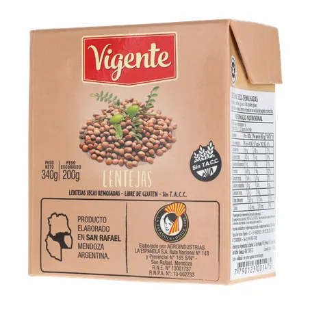 LENTILHA EM CONSERVA IMPORTADO DA ARGENTINA VIGENTE TP 200G 360-21