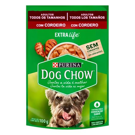 Alimento para cães adultos cordeiro ao molho purina dog chow