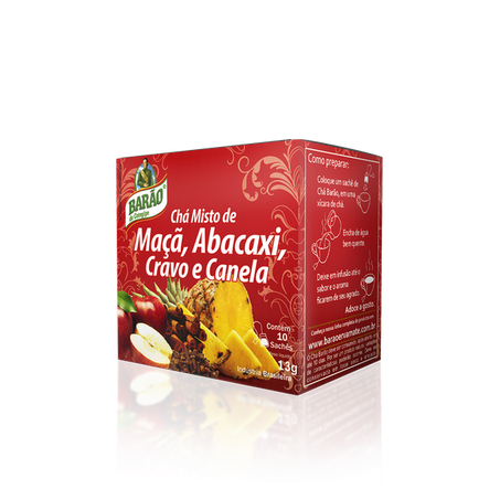 Chá barão maça, abacaxi, cravo e canela