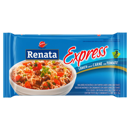 Massa Instantânea Renata 85g - Carne com Tomate