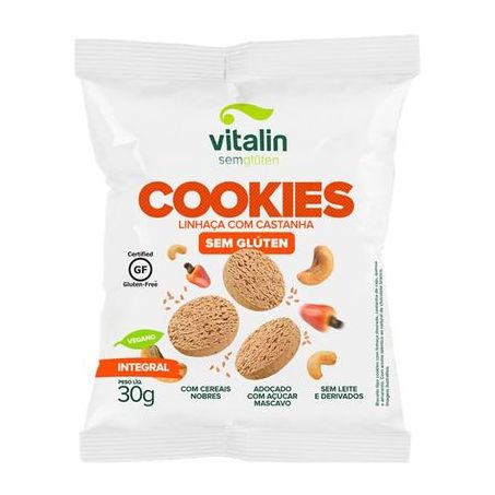Cookies vitalin sem glúten linhaça com castanha 30g