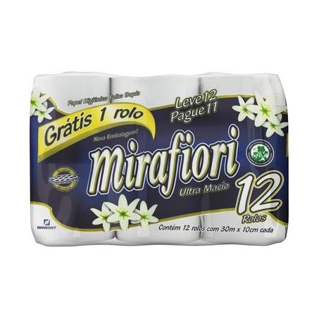 Papel Higiênico Mirafiori Folha Dupla 30m Oferta 12un