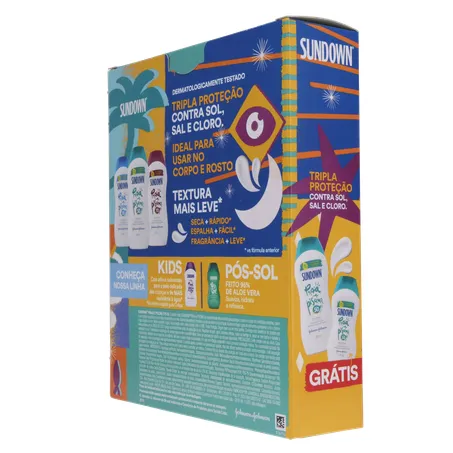 Kit protetor solar sundown praia e piscina fps50 200ml grátis fps50 120ml 360-23