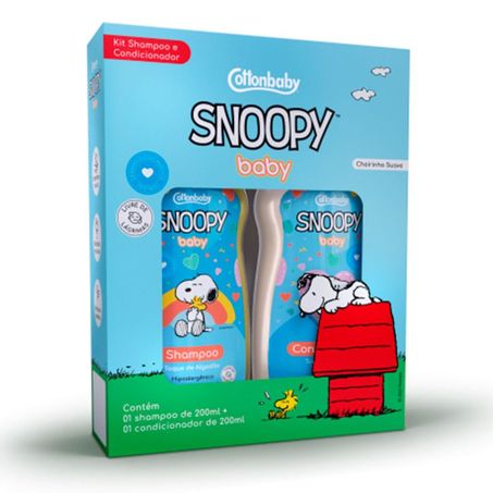 Kit Shampoo Condicionador Cottonbaby 200ml Snoopy Toque Algodao