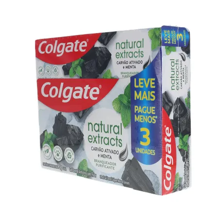 Creme Dental Colgate Natural Extractus Carvão Menta 90G com 3 Unidades 360-5