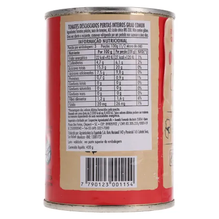 TOMATE PELADO IMPORTADO DA ARGENTINA VIGENTE LATA 230G 360-13