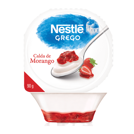 Iogurte nestle grego 90g calda de morango