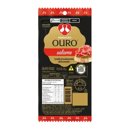 Salame perdigão defumado fatiado 100g
