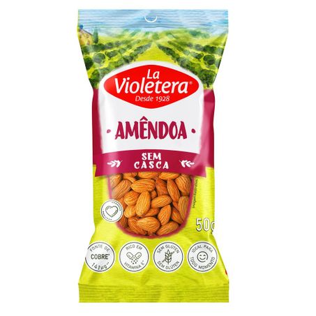 Amêndoas la violetera sem casca 50g