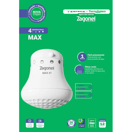 Ducha Zagonel Max 4t 220v 5700w 360-1