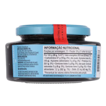 Geleia de Uva Casa Madeira Zero Adição de Açúcar Pote de Vidro 220gr 360-16