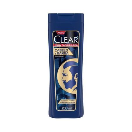 Shampoo anti caspa cabelo e barba clear 200ml
