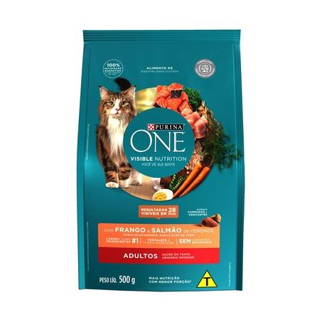 PURINA ONE GATOS ADLT FGO/SALMAO 500G