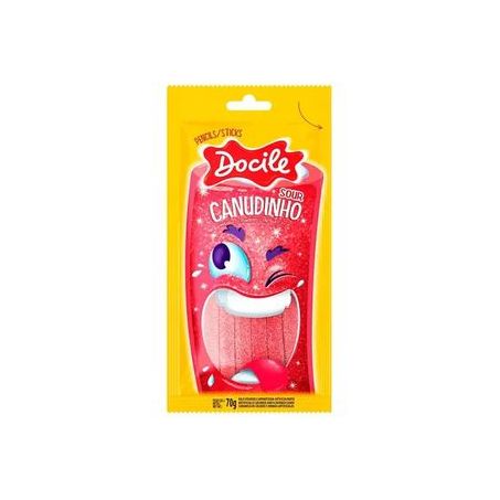 Bala Docile Canudinho Morango Cítrico 70G