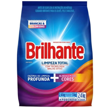 Lava roupas po brilhante 2.4kg limpeza total-rende ate 3kg