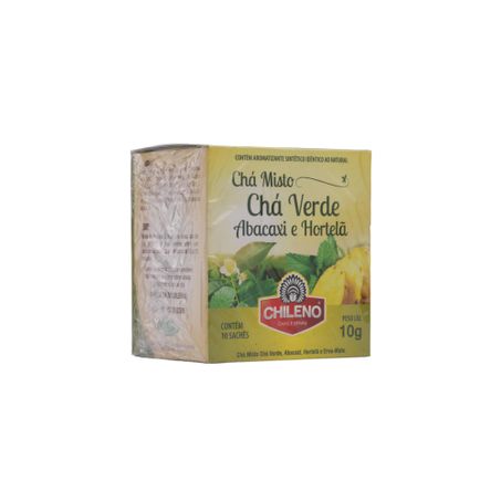 Chá Misto Chileno Chá Verde, Abacaxi, Hortelã e Erva-Mate Caixa com 10un - 10gr 360-55