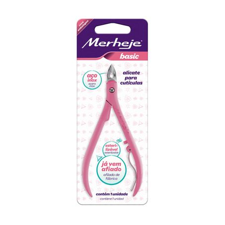 Alicate cutícula basic mix merheje rosa un